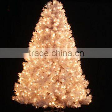 Pre-lit 6.5' White Artificial Christmas Tree 400 Clear Lights 600tips