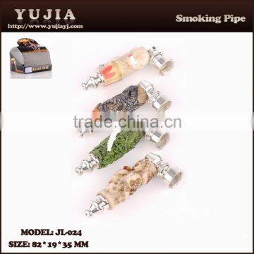 Guangzhou YuJia wholesale unique design zinc and resin smoking metal smoking pipes JL-024