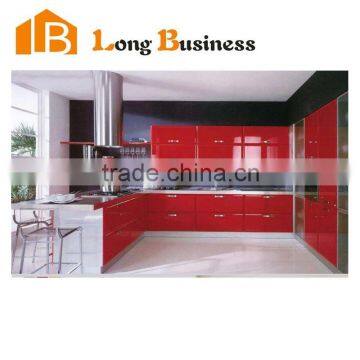 LB-JX1293 Red glossy lacquer modern kitchen cabinet