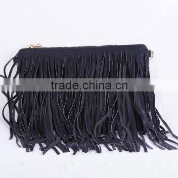 2015 FASHIONABLE LADIES CHAIN STRAP CROSS BODY TASSEL PU BAG