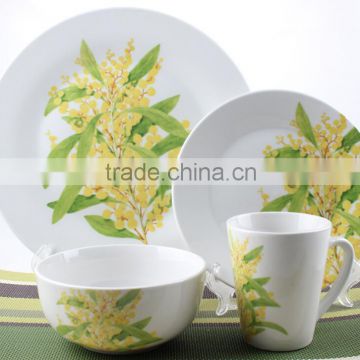 16 pcs fine bone china dinner set with customized decal