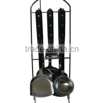 2015 Popular Salel 6 Pcs Metal Tools Stainless Steel Kitchen Utensils Sets With Plastic Handle CE / EU, FDA, LFGB, SGS