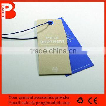 OEM men's garment hang tags with satin string