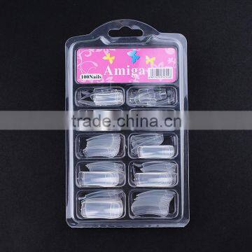 100 Pcs a Box Half Cover Nail Tips Clear French Acrylic Artificial False Nails Tips Nail photo-6