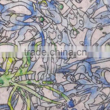 alibaba textile new 4D organza fabric printed fabric for women's cloth