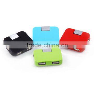 Mini funny portable square 4-port usb 2.0 hub