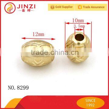New design brushed gold custom garment hanging metal beads for clothing swimwear