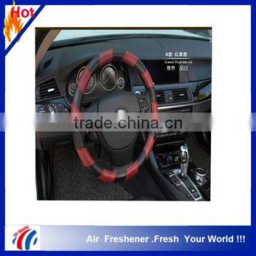 2015 new design fashion leather steering wheel cover sewing