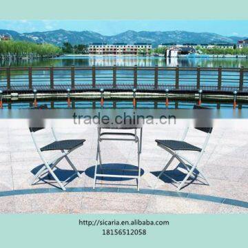 LIGHT RATTAN FOLDING SET (ONE RATTAN TABLE AND TWO RATTAN CHAIR)