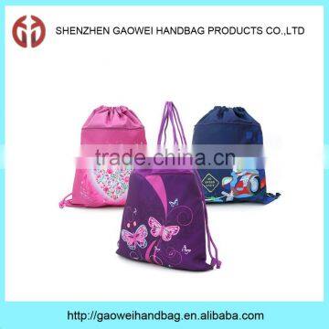 Wholesale fashion sport polyester drawstring backpack bag