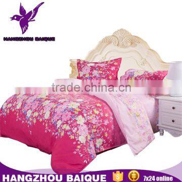 Red Flower Pigment Printed Bedding Set Microfiber Bed Sheet                        
                                                Quality Choice