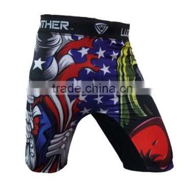 high impact lycra kickboxing crossfit Shorts, high quality full sublimation mma shorts