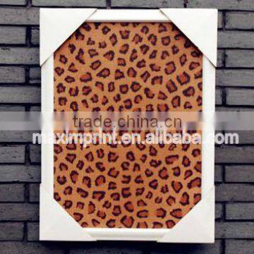 Hot sale leopard print cork board with frame