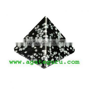 Snowflake Obsidian Pyramid : Wholesale Pyramids Khambhat Supplier