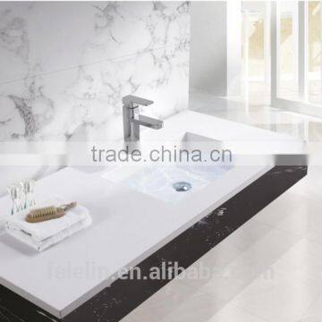 LELIN artificial stone wall mounted wash basin & solid surface bathroom basin vanity LOA-001