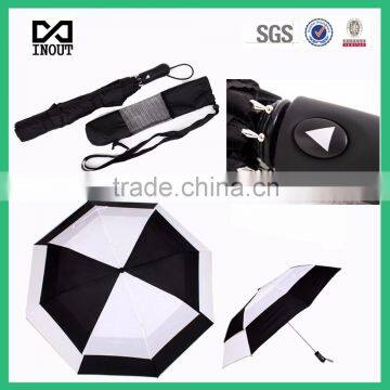 27 inch business travel trip big Double canopy folding golf umbrella