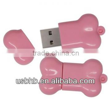 Bone USB flash drive memory disk,PVC bone memory disk, Pink bone USB disk