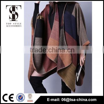 High quality fashionable acrylic double jacquard oversize fashion shawl stole