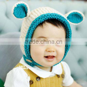 MZ3062 Cute Baby Kids Infant Winter Christmas Warm Knit ear hats