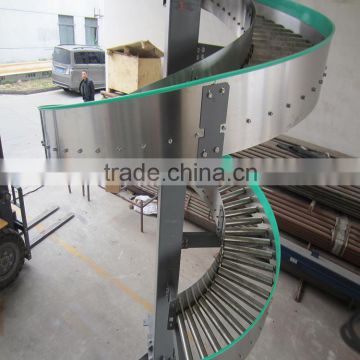 Rubber spiral roller conveyor for box downhill