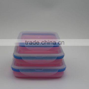 400ML 700ML AND 1000ML collapsible air tight silicone lunch box FDA or LFGB standard