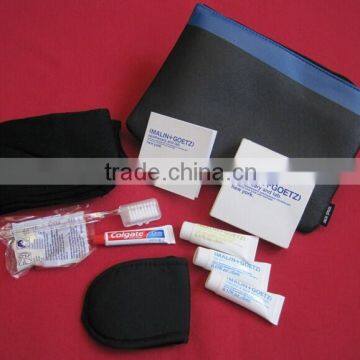 Deluxe quality inflight amenity kit/inflight toiletries kit/inflight cosmetics kit with nylon bag for the business class