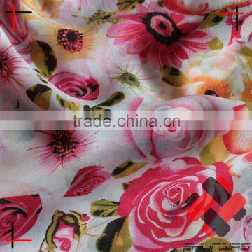 100 polyester Ultra light weight wool peach chiffon composite screen printing georgette 15D for fashion Girl dress blouse
