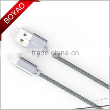 customized round usb braided data cable for cellphone 1m