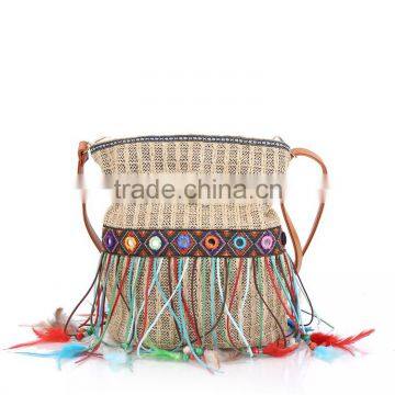 Hot Sale Woven Multicolored Tassle Boho Handbags Women's Gypsy Shoulder Bag Wholesale photo-3