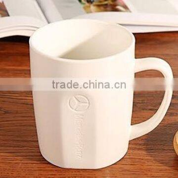 customize promotional ceramic mug/ceramic coffee mug matte embossed mug