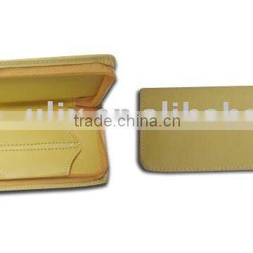 Stationery Bag with One Zipper, Made of Leather, Available in Various Colors