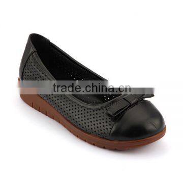 2016 hot sale low price black color latest simple design women's shoe comfortable custom made flat shoes for women