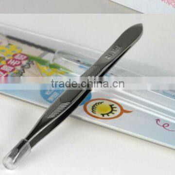 flat blade stainless steel eyebrow tweezers