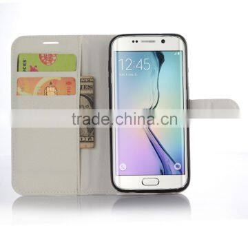 Hot Selling Ultra Thin Lichee PU Leather Case Wallet Folio Flip Cover for Samsung GALAXY S7 Edge photo-3