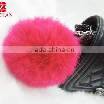 Beautiful Rabbit Fur Handbag Accessories Keychain photo-2