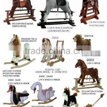 Wholesale cute babies gift of chrisha playful plush rocking horse