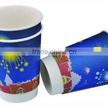 12oz double wall disposable logo printed paper cup for coffee