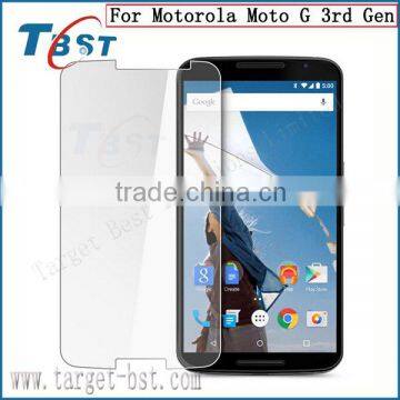 9H lowest price explosion proof anti shock tempered glass screen protector for Motorola Moto G 3rd Gen