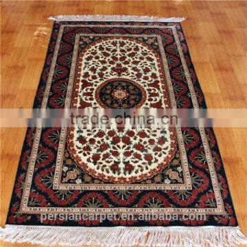 Home floor covering Turkish handmade carpet, pure silk floor carpet 3X5ft