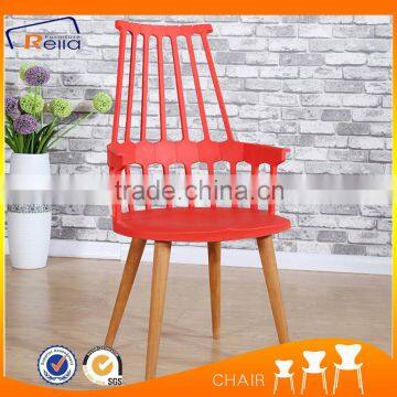 New Design Dining Room Plastic Chair With Wood Legs photo-4