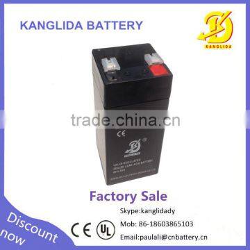 kanglida 4volt 4.5amp small lead acid battery 4v 4.5ah 2016 hot sale for electronic scales battey