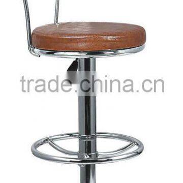 fashion brown leather bar chair with chrome base AB-06C