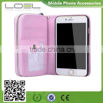 multifunction mobile phone leather holder zipper card wallet