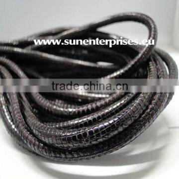 Nappa Leather Cords - snake style - Purple - 2.5mm