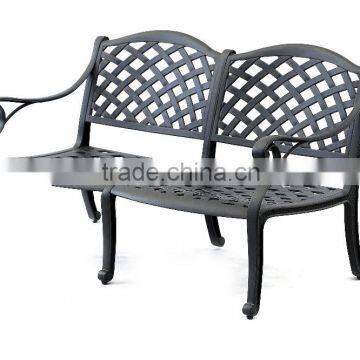 Cheap High Quality black old Europa Style outdoor garden stainless steel high back loveseat