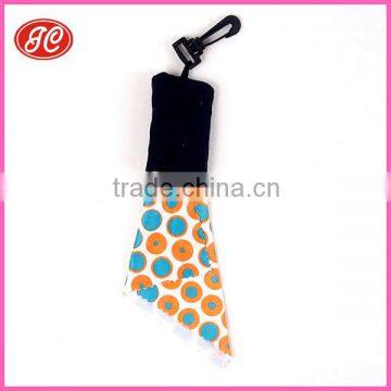 Key chain microfiber cleaning cloth key chain key chain microfiber cloth with plastic hook