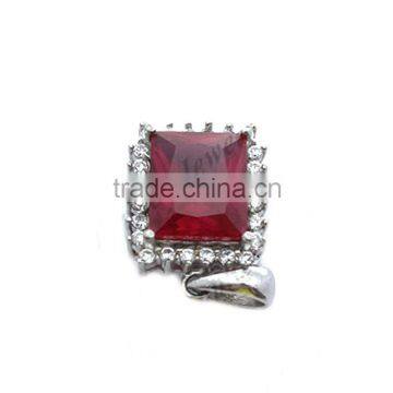 Good Quality Designer Silver Charms New Fashion Charms Ruby Gemstone Pendant photo-2