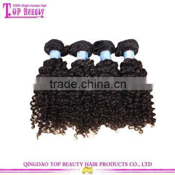 Unprocessed soft touch 12 inches virgin chinese human hair weave 6a natural color chinese kinky curly hair