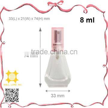 8ml high end pump sprayer clear glass bottle for travel carry