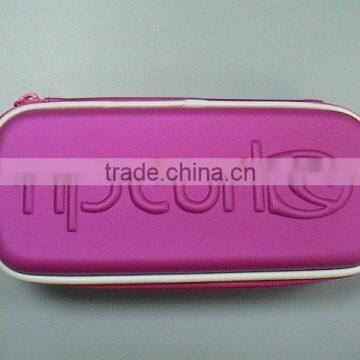 GC--Offer pink leather Covering pu EVA hard pencil bag/case